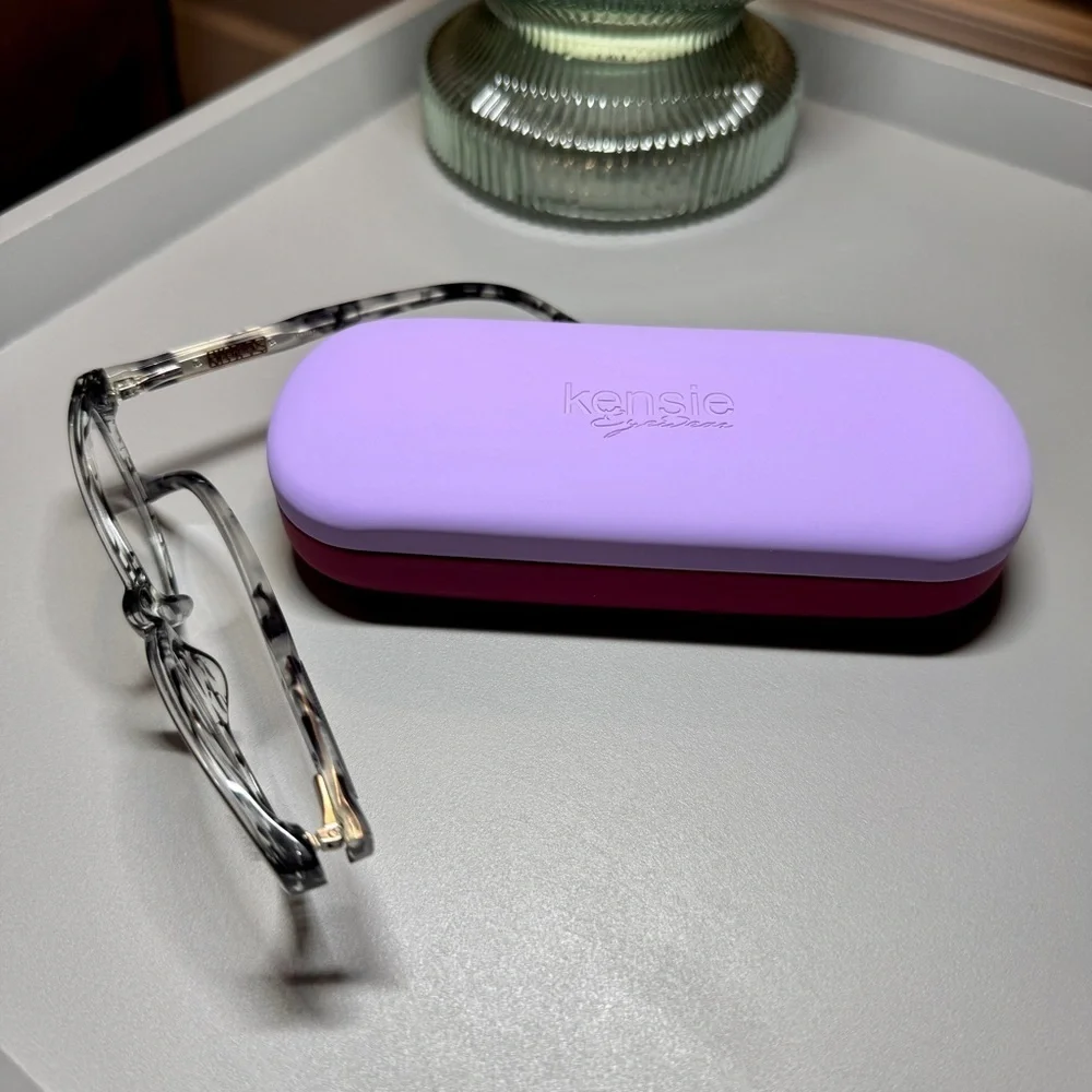 KENSIE “Stellar” Frames Cateye Black/Gray Granite Eyeglasses Demo 51-15-135 NWT